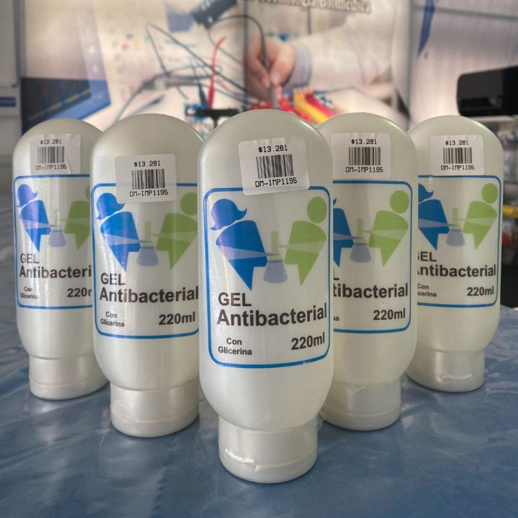 Gel antibacterial con glicerina